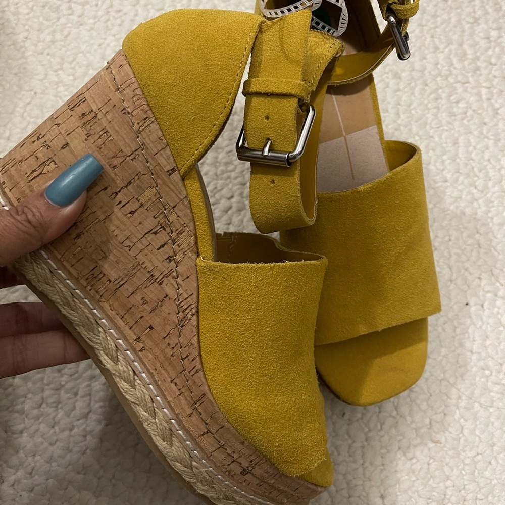 Dolce Vita Yellow Suede Wedges